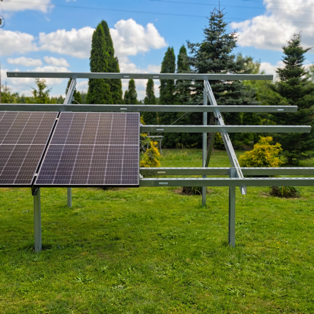 Exemple de structure N2V (dans ce cas pour 8 panneaux) - vue de face