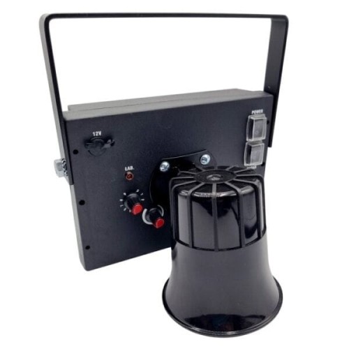 Vogelabwehrgerät VIANO - Seitenansicht mit 12V-Stromanschluss