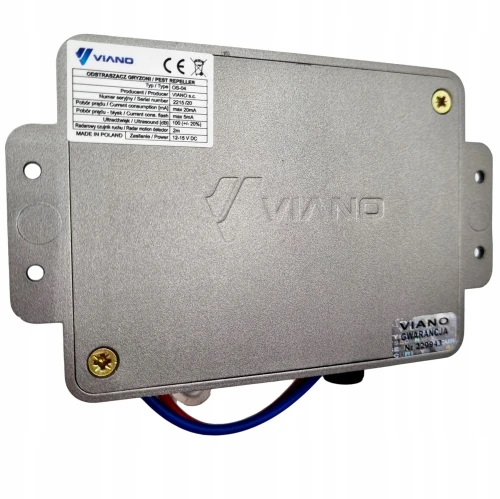 VIANO OS-4 – Typenschild mit technischen Daten und CE-Kennzeichnung