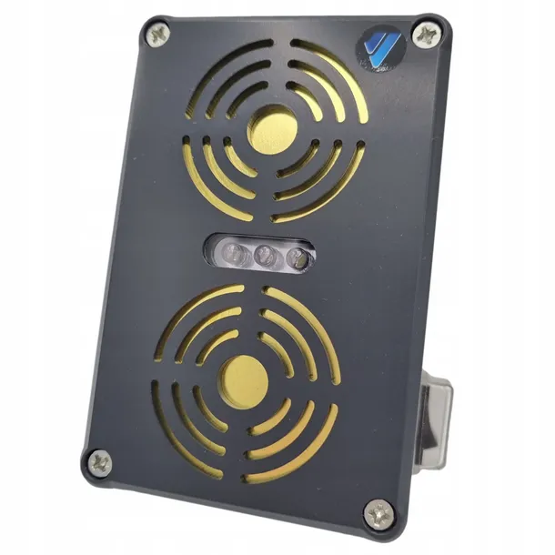 VIANO WaterStrob - Frontansicht mit piezoelektrischen Lautsprechern und LED-Stroboskop