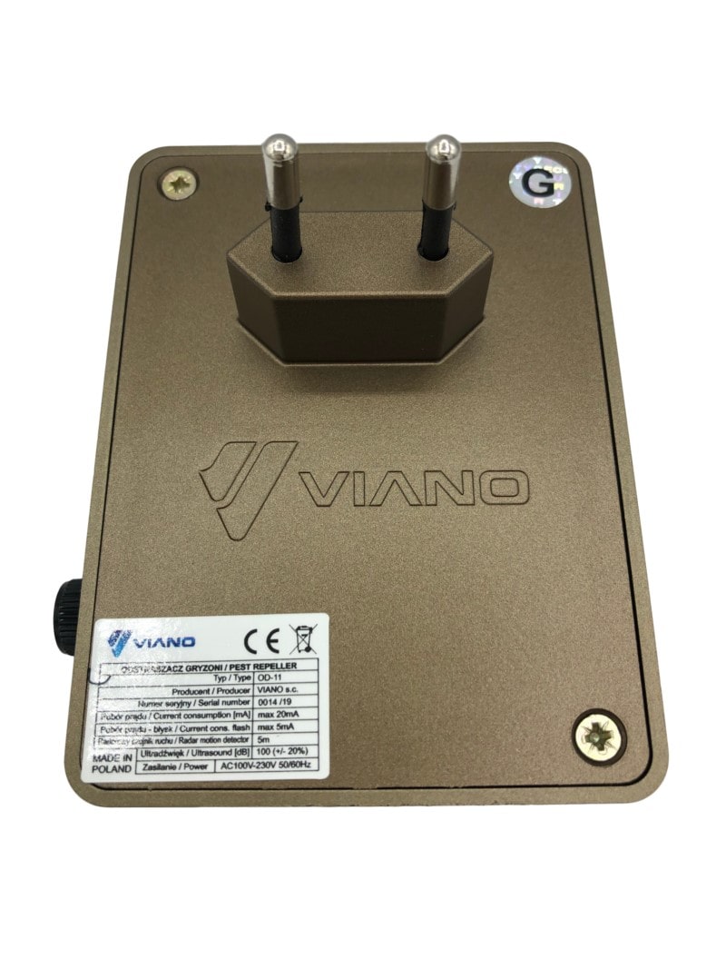 VIANO DUO GOLD - Rückseite des Geräts mit Typenschild und Stecker