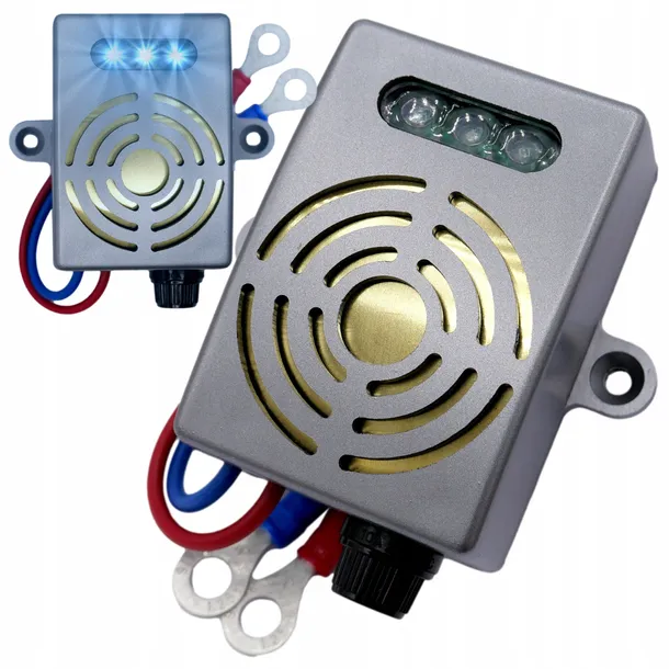 Marderschreck VIANO ICE-LED - Gesamtansicht des Geräts mit LED-Panel und Piezolautsprecher