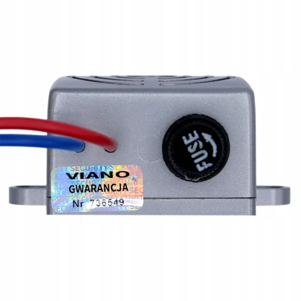 Nahaufnahme der Sicherung und des VIANO-Garantieaufklebers