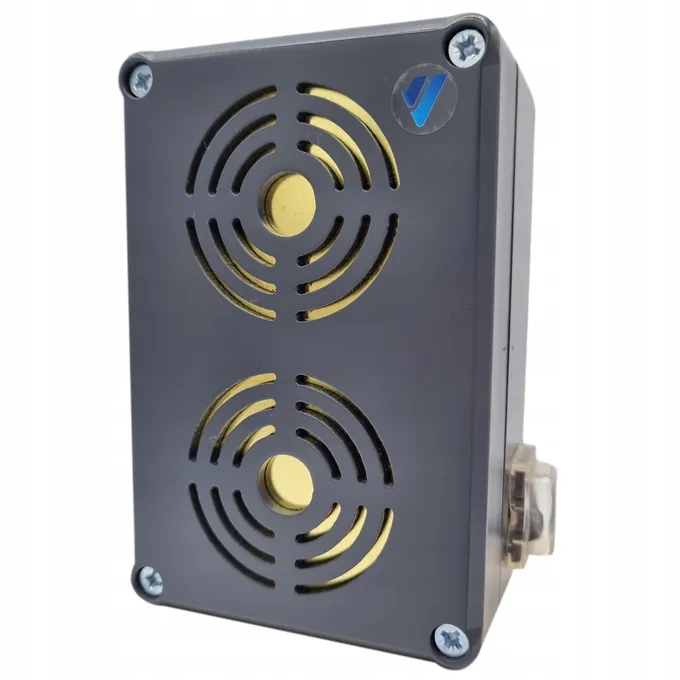 VIANO OB-02 Marderabwehr - Frontansicht mit zwei piezoelektrischen Lautsprechern